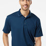 Paragon Mens Saratoga Performance Moisture Wicking Mini Mesh Short Sleeve Polo Shirt - Navy Blue
