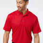 Paragon Mens Saratoga Performance Moisture Wicking Mini Mesh Short Sleeve Polo Shirt - Red