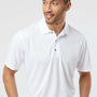 Paragon Mens Saratoga Performance Moisture Wicking Mini Mesh Short Sleeve Polo Shirt - White
