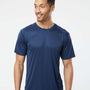 Paragon Mens Islander Performance Moisture Wicking Short Sleeve Crewneck T-Shirt - Navy Blue - NEW