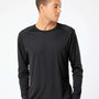Paragon Mens Islander Performance Moisture Wicking Long Sleeve Crewneck T-Shirt - Black - NEW