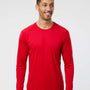 Paragon Mens Islander Performance Moisture Wicking Long Sleeve Crewneck T-Shirt - Red - NEW