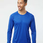 Paragon Mens Islander Performance Moisture Wicking Long Sleeve Crewneck T-Shirt - Royal Blue - NEW