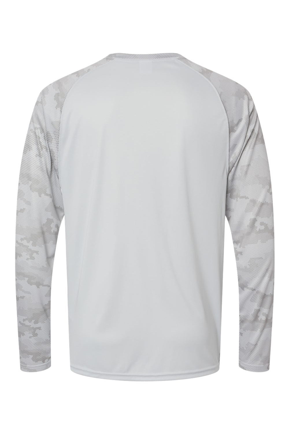Paragon 216 Mens Cayman Performance Camo Colorblocked Long Sleeve Crewneck T-Shirt Aluminum Grey Flat Back