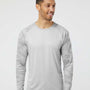 Paragon Mens Cayman Performance Moisture Wicking Camo Colorblock Long Sleeve Crewneck T-Shirt - Aluminum Grey - NEW