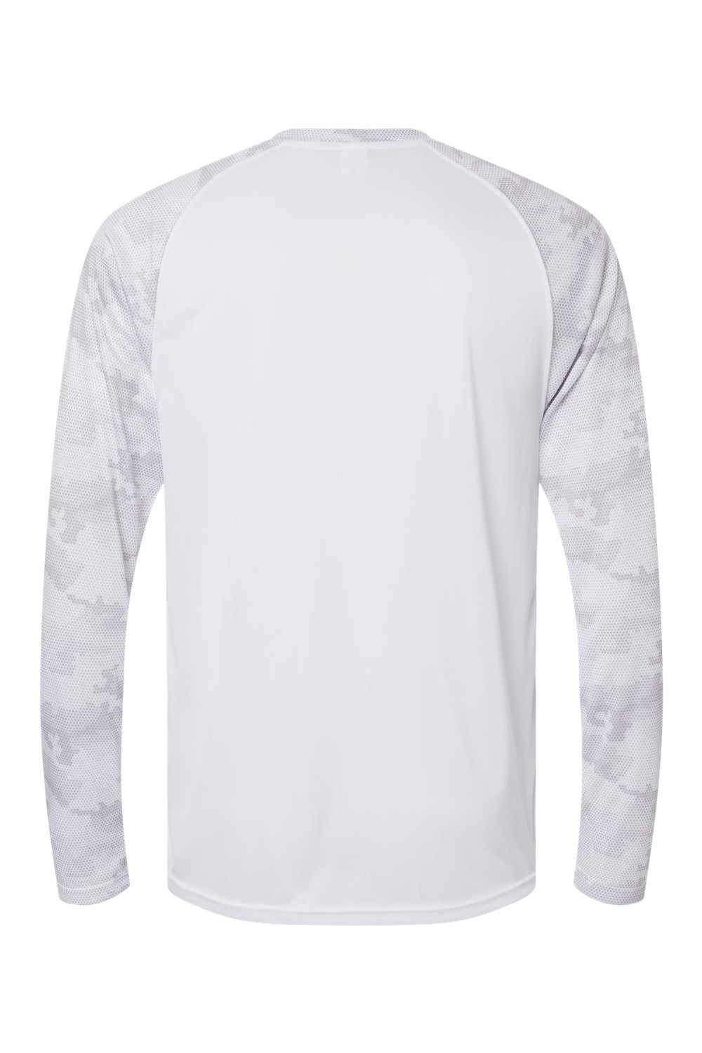 Paragon 216 Mens Cayman Performance Camo Colorblocked Long Sleeve Crewneck T-Shirt White Flat Back