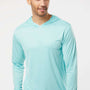 Paragon Mens Bahama Performance Moisture Wicking Long Sleeve Hooded T-Shirt Hoodie - Aqua Blue