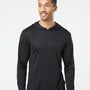 Paragon Mens Bahama Performance Moisture Wicking Long Sleeve Hooded T-Shirt Hoodie - Black - NEW