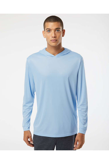 Paragon 220 Mens Bahama Performance Long Sleeve Hooded T-Shirt Hoodie Blue Mist Model Front