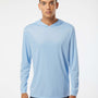Paragon Mens Bahama Performance Moisture Wicking Long Sleeve Hooded T-Shirt Hoodie - Blue Mist - NEW