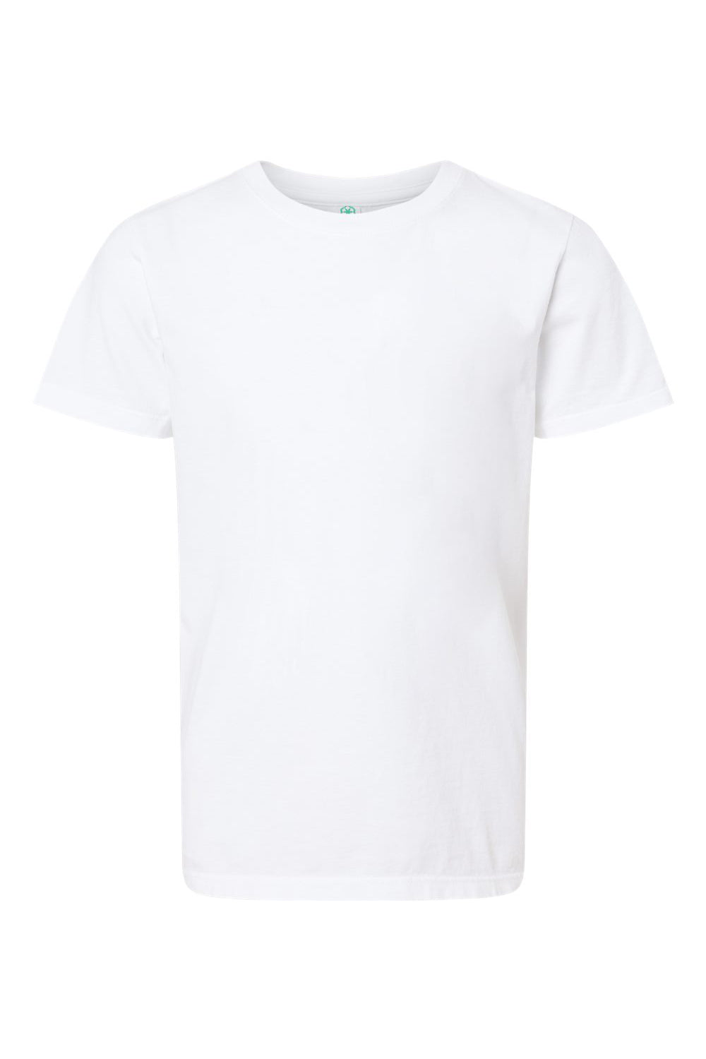SoftShirts 402 Youth Organic Short Sleeve Crewneck T-Shirt White Flat Front