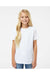 SoftShirts 402 Youth Organic Short Sleeve Crewneck T-Shirt White Model Front