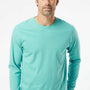 SoftShirts Mens Organic Long Sleeve Crewneck T-Shirt - Seafoam Green