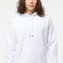 Independent Trading Company Mens Legend Hooded Sweatshirt Hoodie w/ Pouch Pocket - White