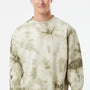 Independent Trading Company Mens Tie-Dye Crewneck Sweatshirt - Olive Green