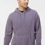 Independent Trading Company Mens Pigment Dyed Hooded Sweatshirt Hoodie w/ Pouch Pocket - Plum Purple
