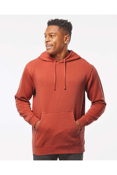 Independent Trading Co. PRM4500 Mens Pigment Dyed Hooded Sweatshirt Hoodie Amber Model Front