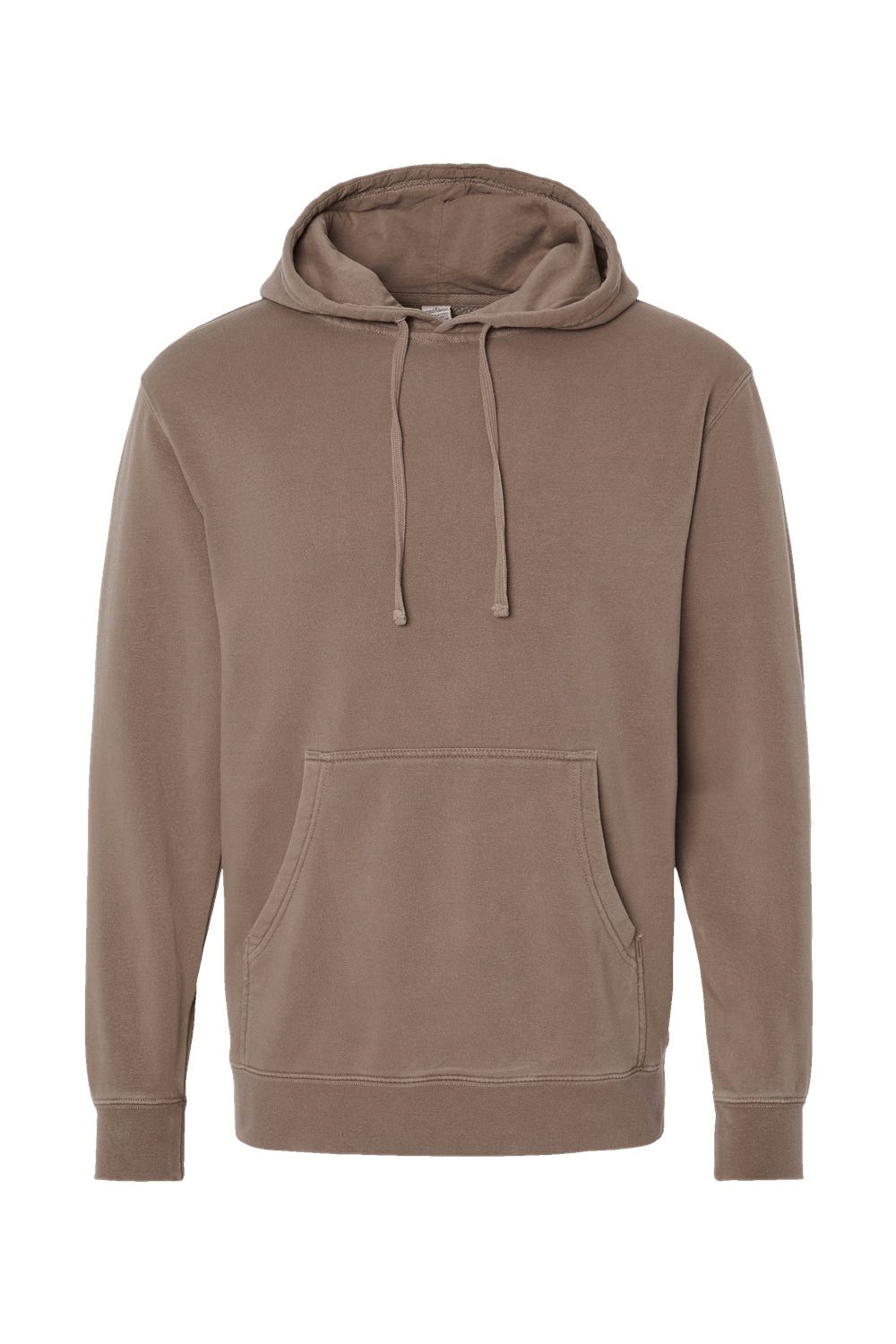 Independent Trading Co. PRM4500 Mens Pigment Dyed Hooded Sweatshirt Hoodie Clay Brown Flat Front