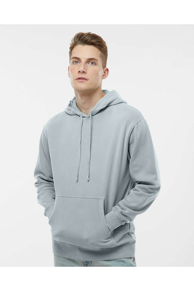 Independent Trading Co. PRM4500 Mens Pigment Dyed Hooded Sweatshirt Hoodie Sage Green Model Front