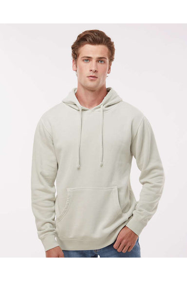 Independent Trading Co. PRM4500 Mens Pigment Dyed Hooded Sweatshirt Hoodie Ivory Model Front