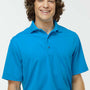 Paragon Mens Saratoga Performance Moisture Wicking Mini Mesh Short Sleeve Polo Shirt - Turquoise Blue