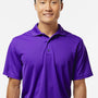Paragon Mens Saratoga Performance Moisture Wicking Mini Mesh Short Sleeve Polo Shirt - Purple