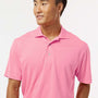 Paragon Mens Saratoga Performance Moisture Wicking Mini Mesh Short Sleeve Polo Shirt - Charity Pink