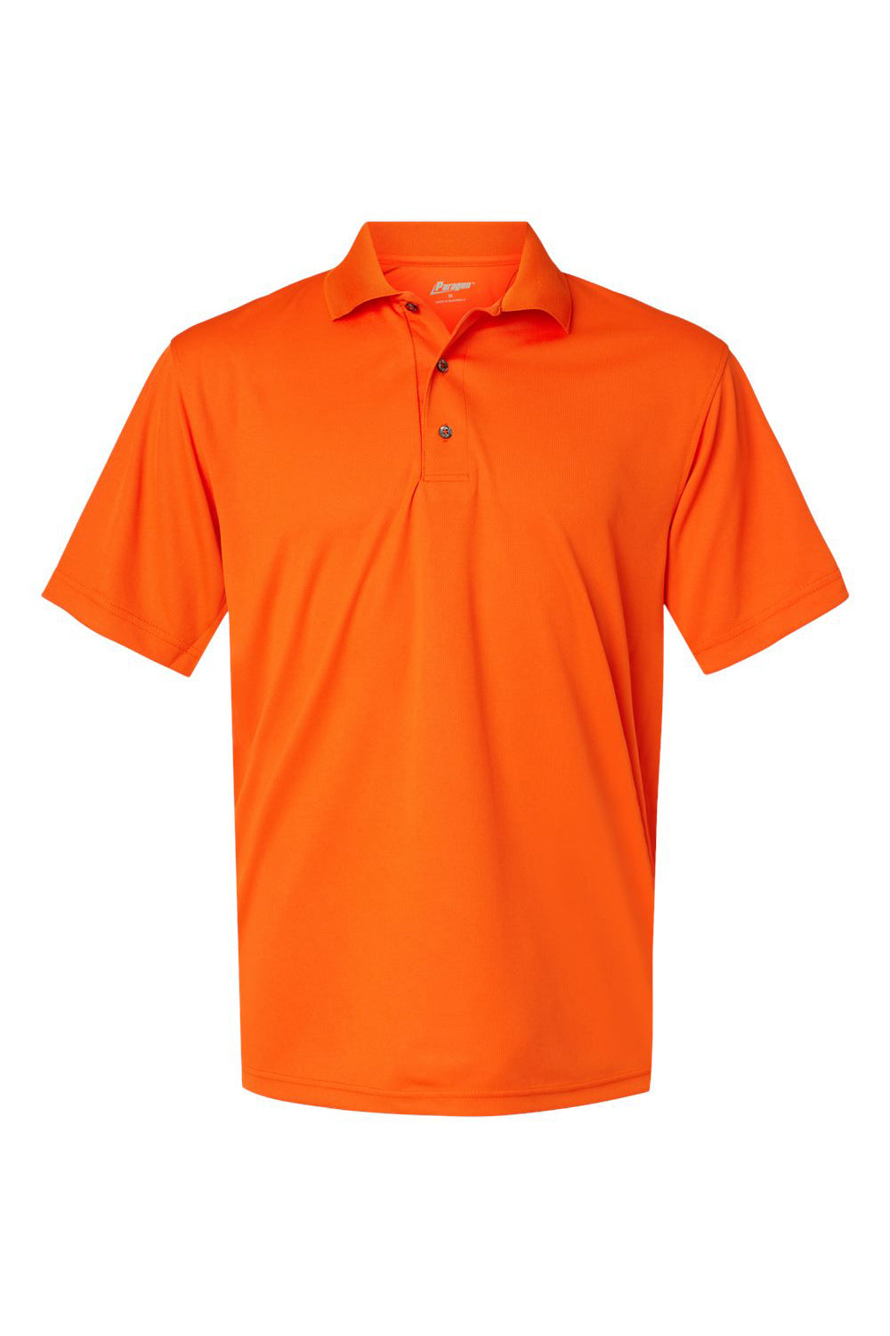 Paragon 100 Mens Saratoga Performance Mini Mesh Short Sleeve Polo Shirt Orange Flat Front