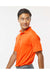 Paragon 100 Mens Saratoga Performance Mini Mesh Short Sleeve Polo Shirt Orange Model Side