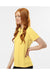 Paragon 104 Womens Saratoga Performance Mini Mesh Short Sleeve Polo Shirt Butter Yellow Model Side