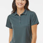 Paragon Womens Saratoga Performance Moisture Wicking Mini Mesh Short Sleeve Polo Shirt - Carbon Grey