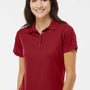 Paragon Womens Saratoga Performance Moisture Wicking Mini Mesh Short Sleeve Polo Shirt - Cardinal Red