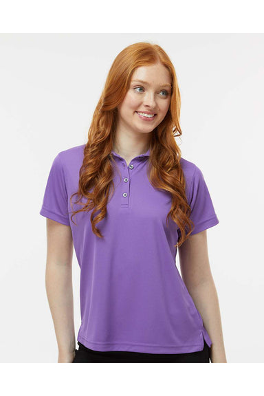 Paragon 104 Womens Saratoga Performance Mini Mesh Short Sleeve Polo Shirt Grape Purple Model Front