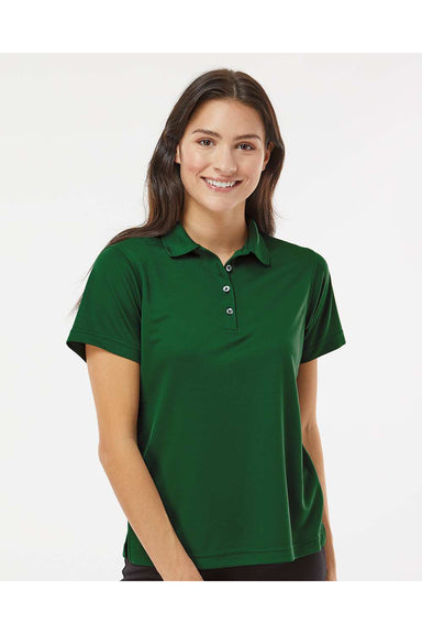Paragon 104 Womens Saratoga Performance Mini Mesh Short Sleeve Polo Shirt Hunter Green Model Front