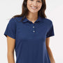 Paragon Womens Saratoga Performance Moisture Wicking Mini Mesh Short Sleeve Polo Shirt - Navy Blue