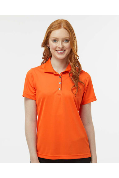 Paragon 104 Womens Saratoga Performance Mini Mesh Short Sleeve Polo Shirt Orange Model Front