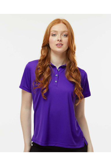Paragon 104 Womens Saratoga Performance Mini Mesh Short Sleeve Polo Shirt Purple Model Front