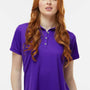 Paragon Womens Saratoga Performance Moisture Wicking Mini Mesh Short Sleeve Polo Shirt - Purple
