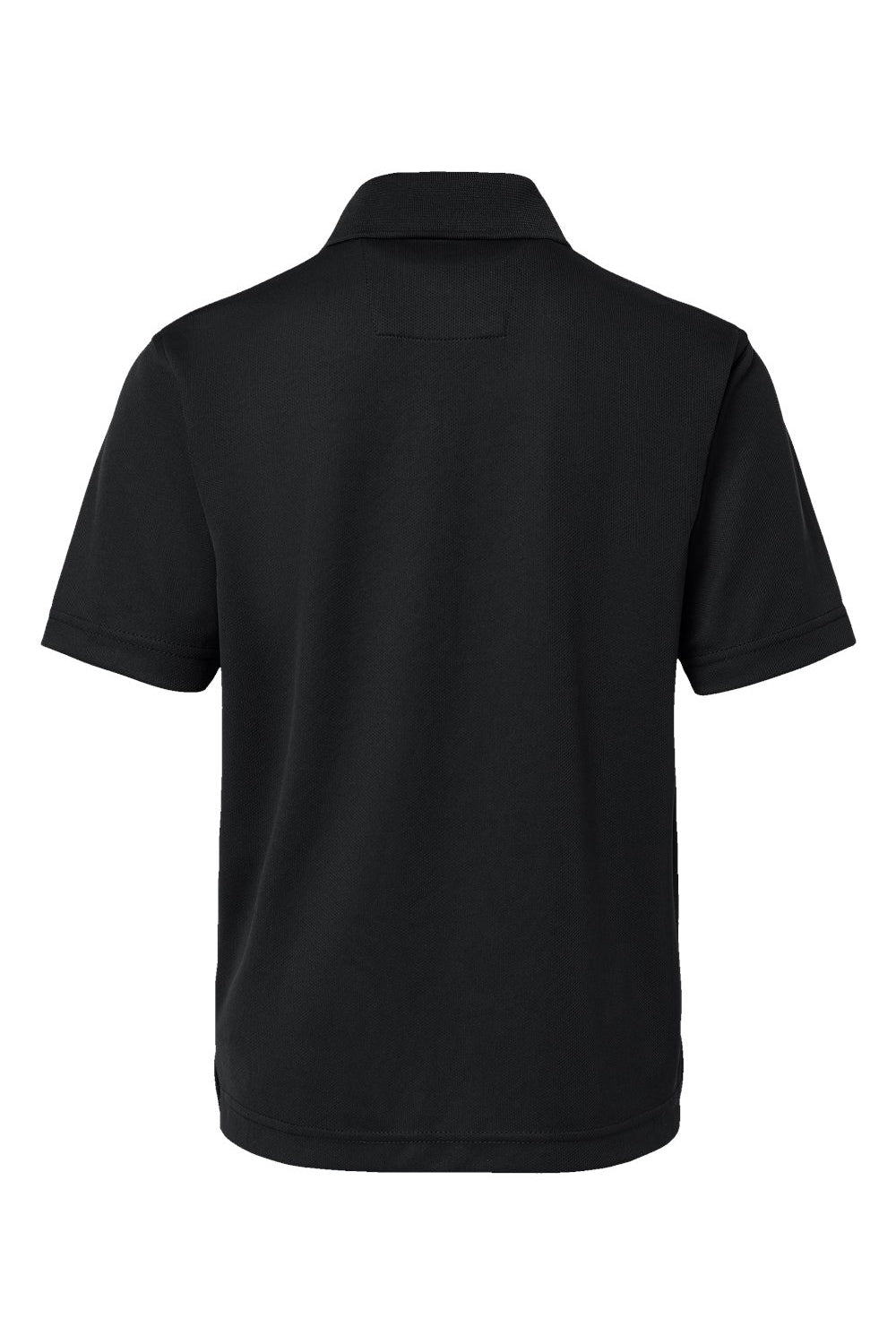 Paragon 108Y Youth Saratoga Performance Mini Mesh Short Sleeve Polo Shirt Black Flat Back