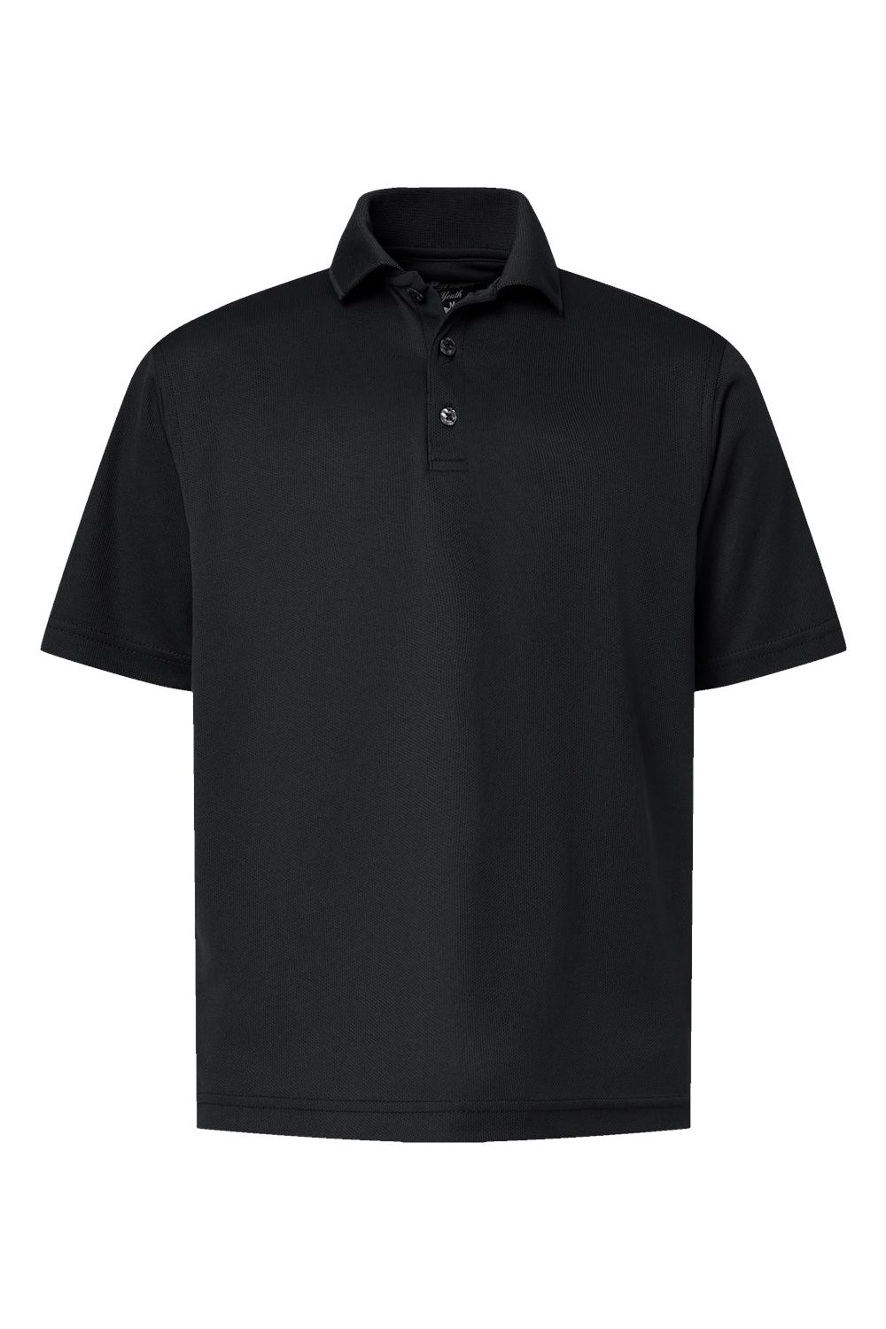 Paragon 108Y Youth Saratoga Performance Mini Mesh Short Sleeve Polo Shirt Black Flat Front