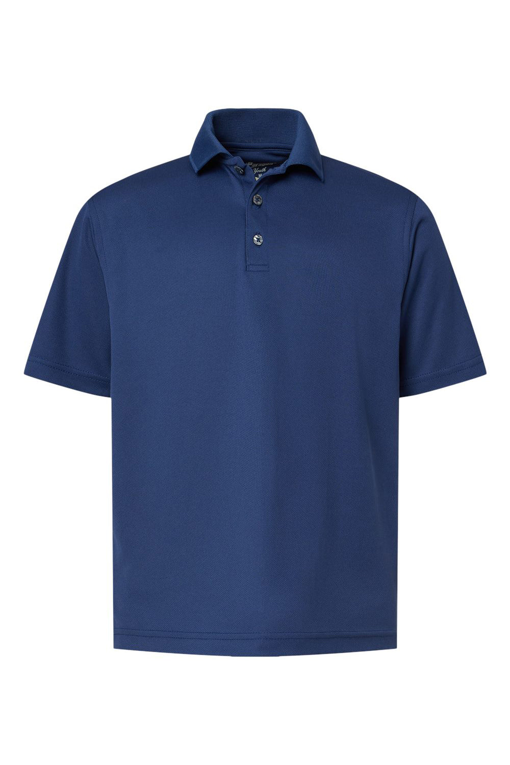 Paragon 108Y Youth Saratoga Performance Mini Mesh Short Sleeve Polo Shirt Navy Blue Flat Front