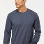 Kastlfel Mens Recycled Soft Long Sleeve Crewneck T-Shirt - Midnight Blue
