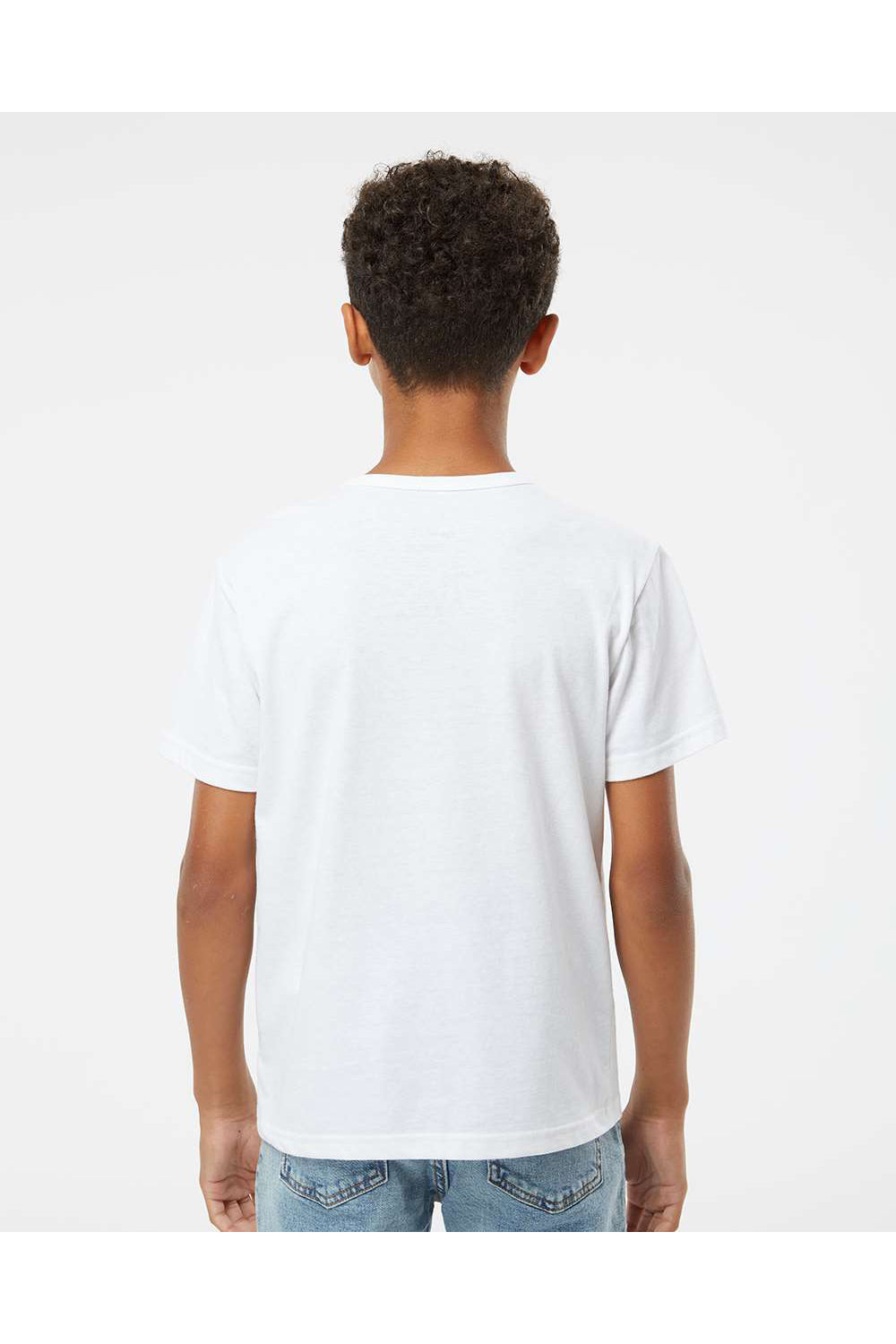Kastlfel 2015 Youth RecycledSoft Short Sleeve Crewneck T-Shirt White Model Back