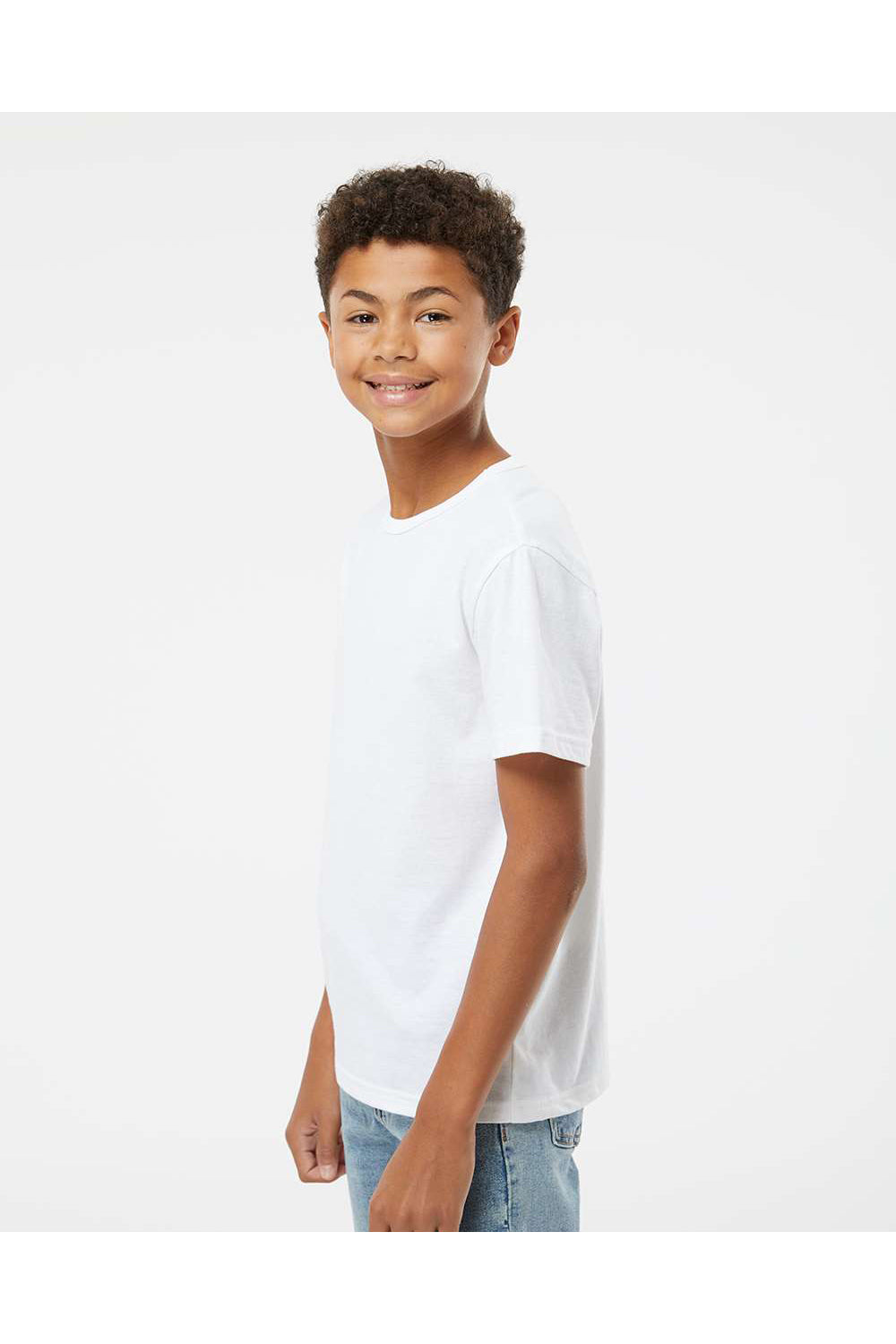 Kastlfel 2015 Youth RecycledSoft Short Sleeve Crewneck T-Shirt White Model Side