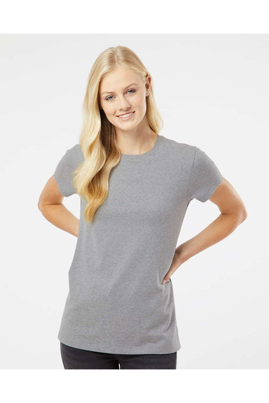 Kastlfel 2021 Womens RecycledSoft Short Sleeve Crewneck T-Shirt Steel Grey Model Front
