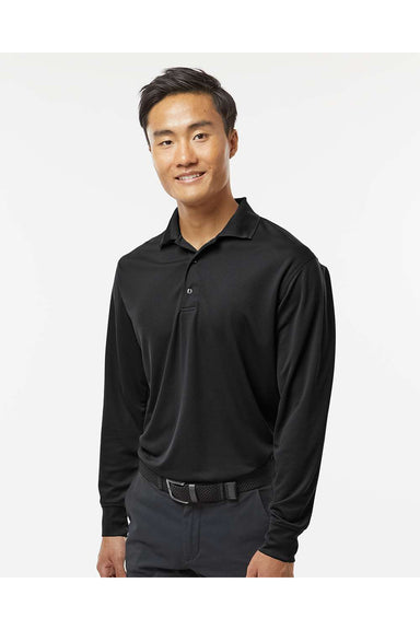 Paragon 110 Mens Prescott Long Sleeve Polo Shirt Black Model Front