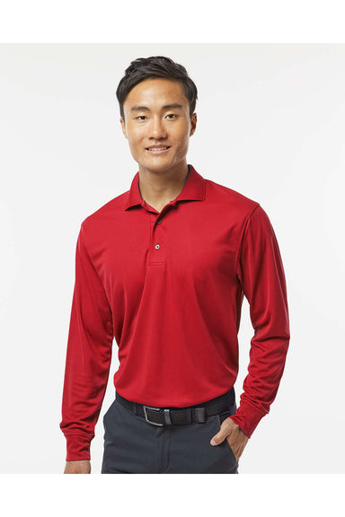 Paragon 110 Mens Prescott Long Sleeve Polo Shirt Red Model Front