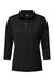 Paragon 120 Womens Lady Palm 3/4 Sleeve Polo Shirt Black Flat Front