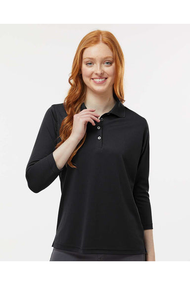 Paragon 120 Womens Lady Palm 3/4 Sleeve Polo Shirt Black Model Front
