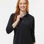 Paragon Womens Lady Palm Moisture Wicking 3/4 Sleeve Polo Shirt - Black - NEW